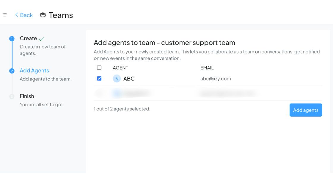 add agents to teams